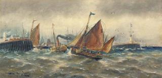 Thomas Bush Hardy - Off Gravesend; and a Bustling port