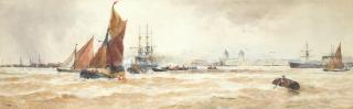 Thomas Bush Hardy - Shipping on the Thames at Greenwich