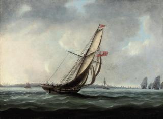 Thomas Buttersworth, Sen. - A Royal Naval cutter heading towards the British fleet