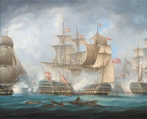 Thomas Buttersworth, Sen. - \'Nelson\'s patent bridge for boarding First Rates\' at the Battle of Cape St. Vincent, 14th February, 1797
