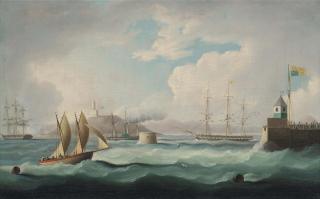 Thomas Buttersworth, Sen. - The Arrival Of H.M. King George Iv In The Firth Of Forth, On 14Th August 1822, Aboard H.M.Y. Royal George, Accompanied By The Royal Flotilla, For The First Visit Of A Reigning Monarch To Scotland Since 1650