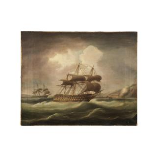 Thomas Buttersworth - Navires sur une mer agitée sans cadre, unframed