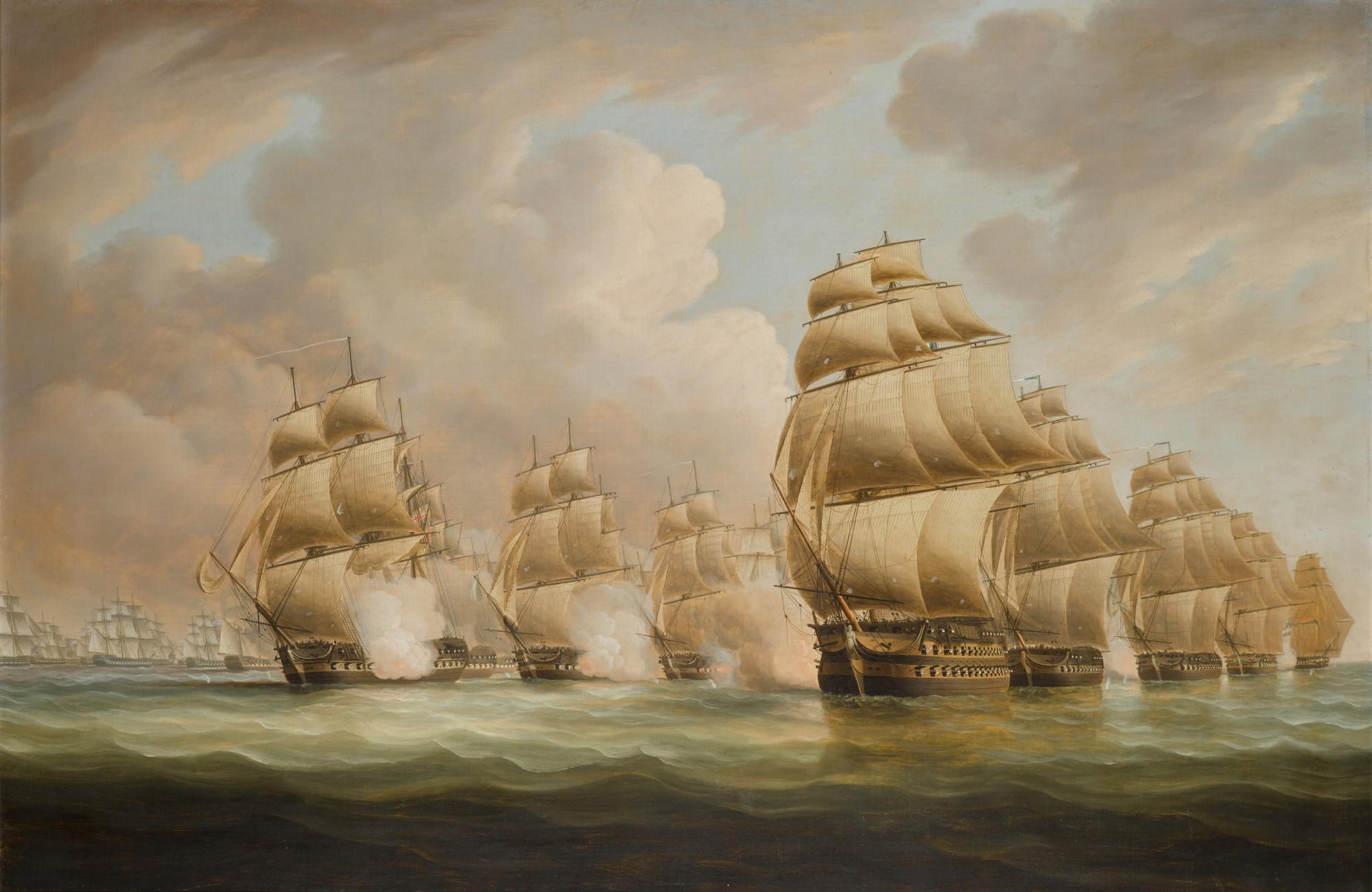 Thomas Buttersworth - The Action Of Commodore Dance And The Comte De Linois Off The Straits Of Malacca, 15 February 1804