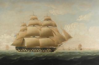 Thomas Buttersworth - The East Indiaman Rose Off Portsmouth