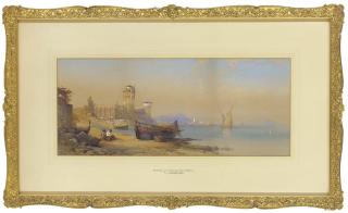 Thomas Charles Leeson Rowbotham, N.W.S. - Evening near Pozzuoli, Bay of Naples; and Near Brünig, Switzerland