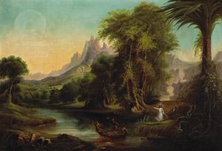 Thomas Cole - The voyage of life, Youth 26 x 36in