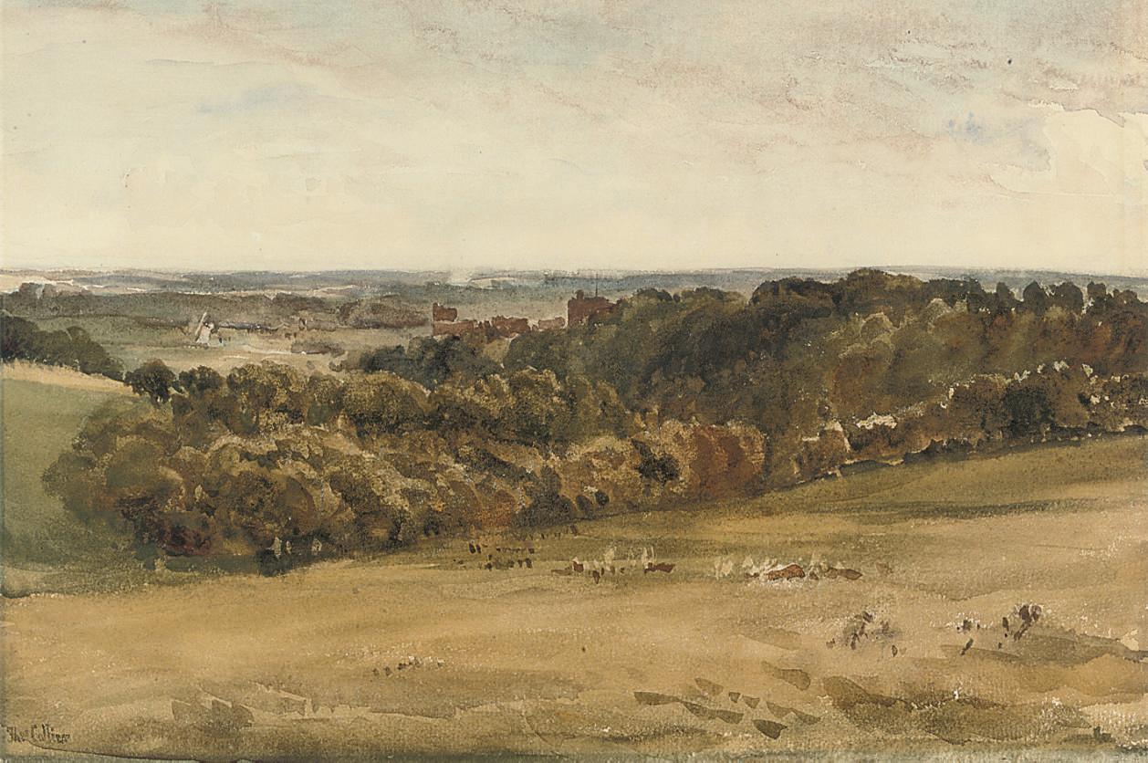Thomas Collier, R.I. - Arundel Castle from the Downs, West Sussex