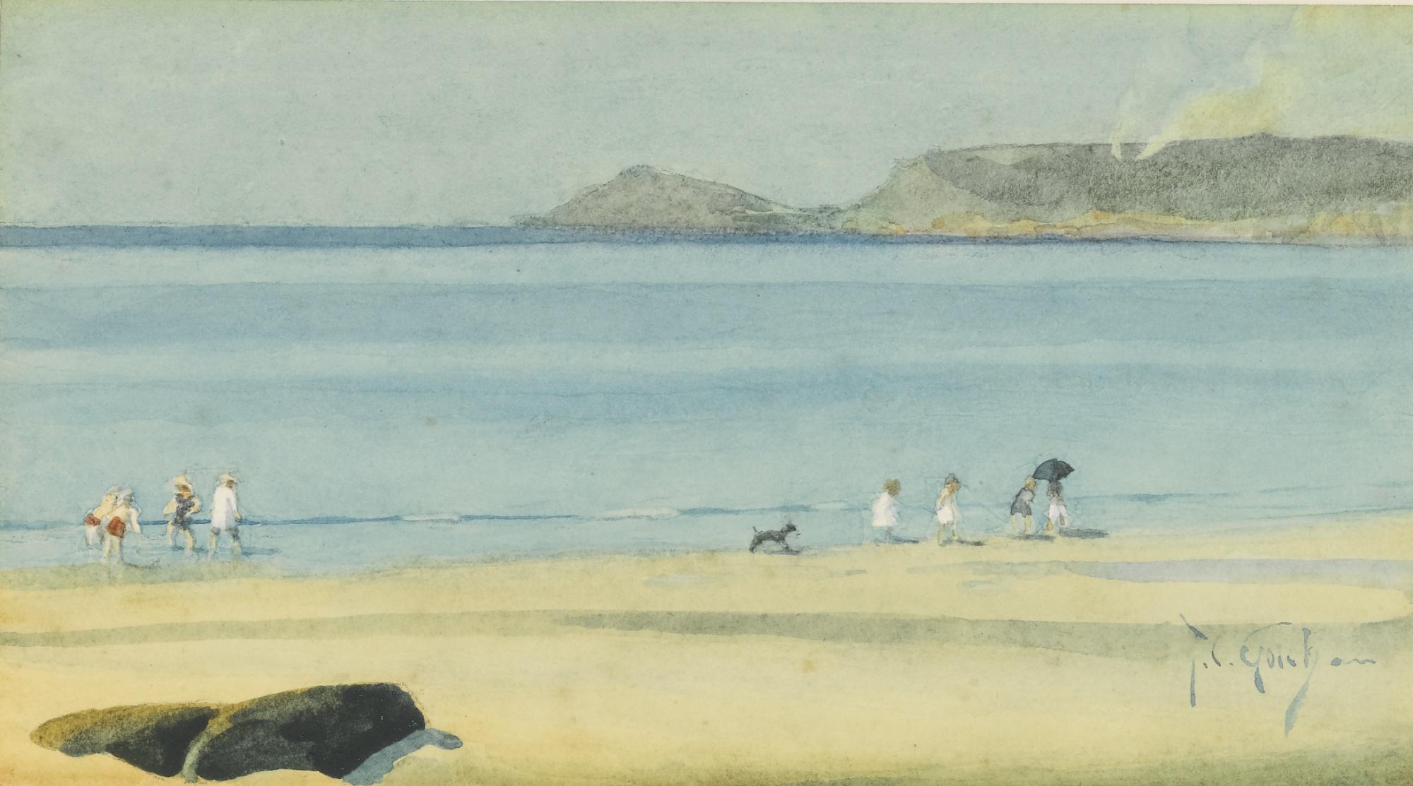 Thomas Cooper Gotch - Paddling, Whitsand Bay