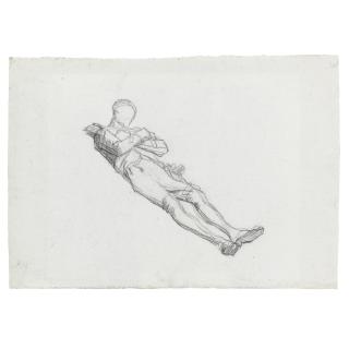 Thomas Couture - Recto: Study Of A Dead Soldier Verso: The Lower Half Of A Study Of A Male Nude