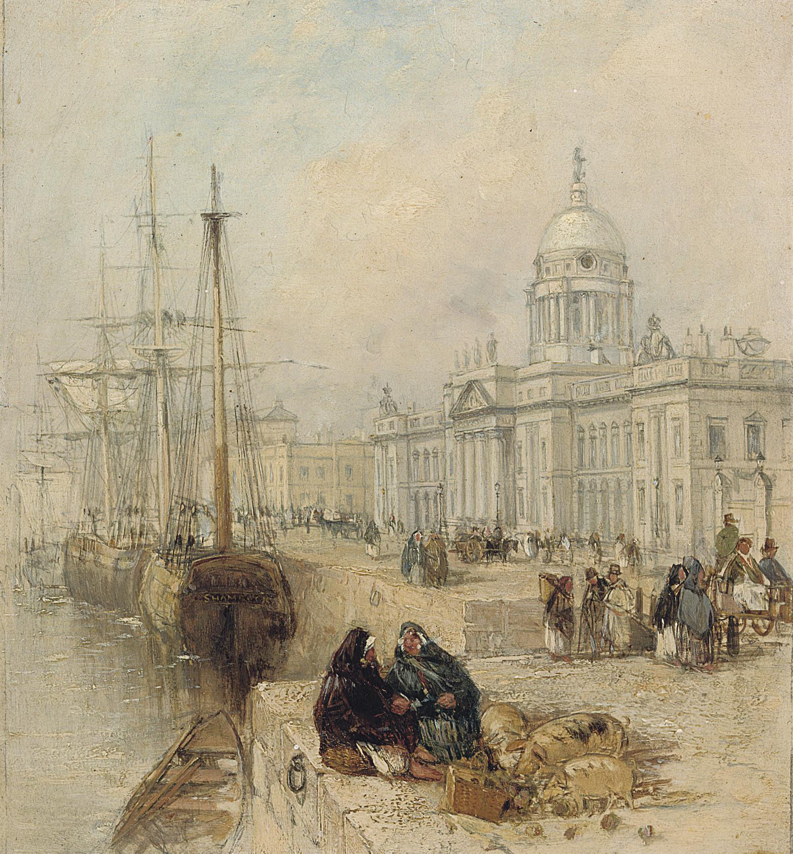 Thomas Creswick, R.A. - The Custom House, Dublin