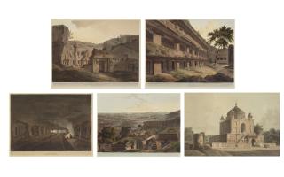 Thomas Daniell, R.A. - Five Handpainted Aquatints From Oriental Scenery And Hindoo Excavations In The Mountain Of Ellora