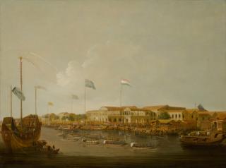 Thomas Daniell, R.A. - The Hongs At Canton From The South-East, With A Regatta On The Pearl River