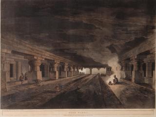 Thomas Daniell, RA - Dehr Warra, from \'Hindoo Excavations in the mountain of Ellora\'