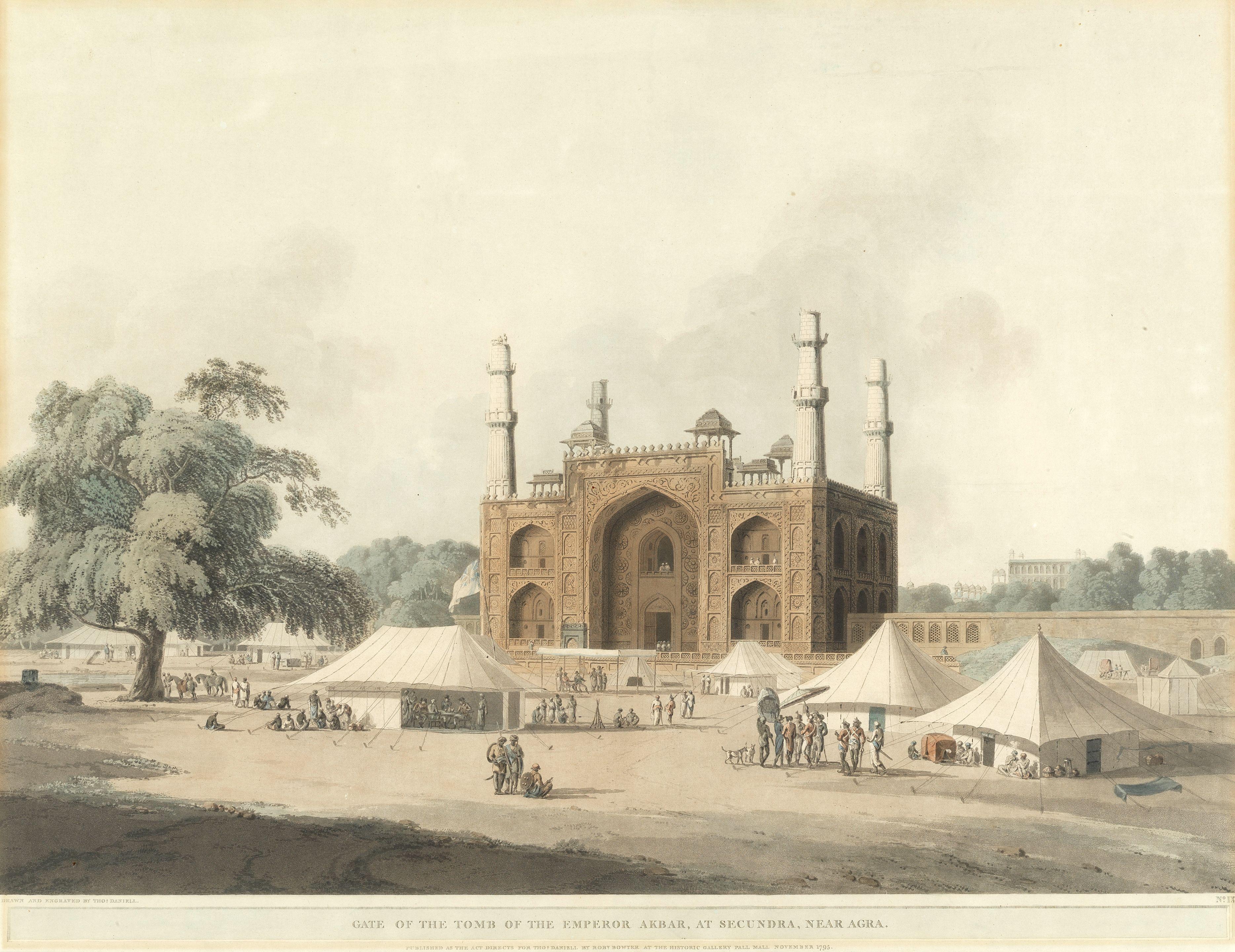 Thomas Daniell, RA - \'Gate Of The Tomb Of The Emperor Akbar, At Secundra, Near Agra\' Hand-Coloured Aquatint
