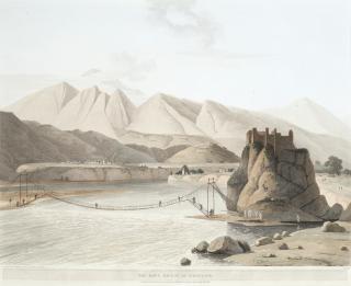 Thomas Daniell, RA - \'The Rope Bridge At Sirinagur\' Plate 47.4 X 64.5Cm (18 11/16 X 25 3/8In). Unframed