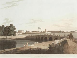 Thomas Daniell, RA - \'Western Entrance Of Fort St George\'; \'The Government House, Fort St George\' Plate 47.9 X 64.6Cm (18 7/8 X 25 1/2In). (2) Unframed