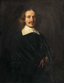 Thomas De Keyser - Portrait Of A Gentleman, Half-Length, In A Black Costume, A Pair Of Gloves In His Hand