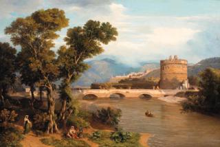 Thomas Dessoulavy - An Italian landscape - a capriccio