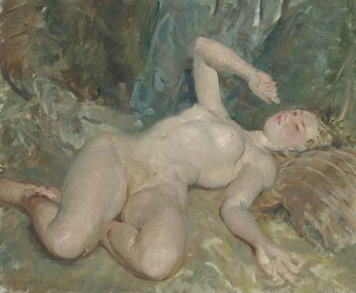 Thomas Dugdale - Reclining female nude