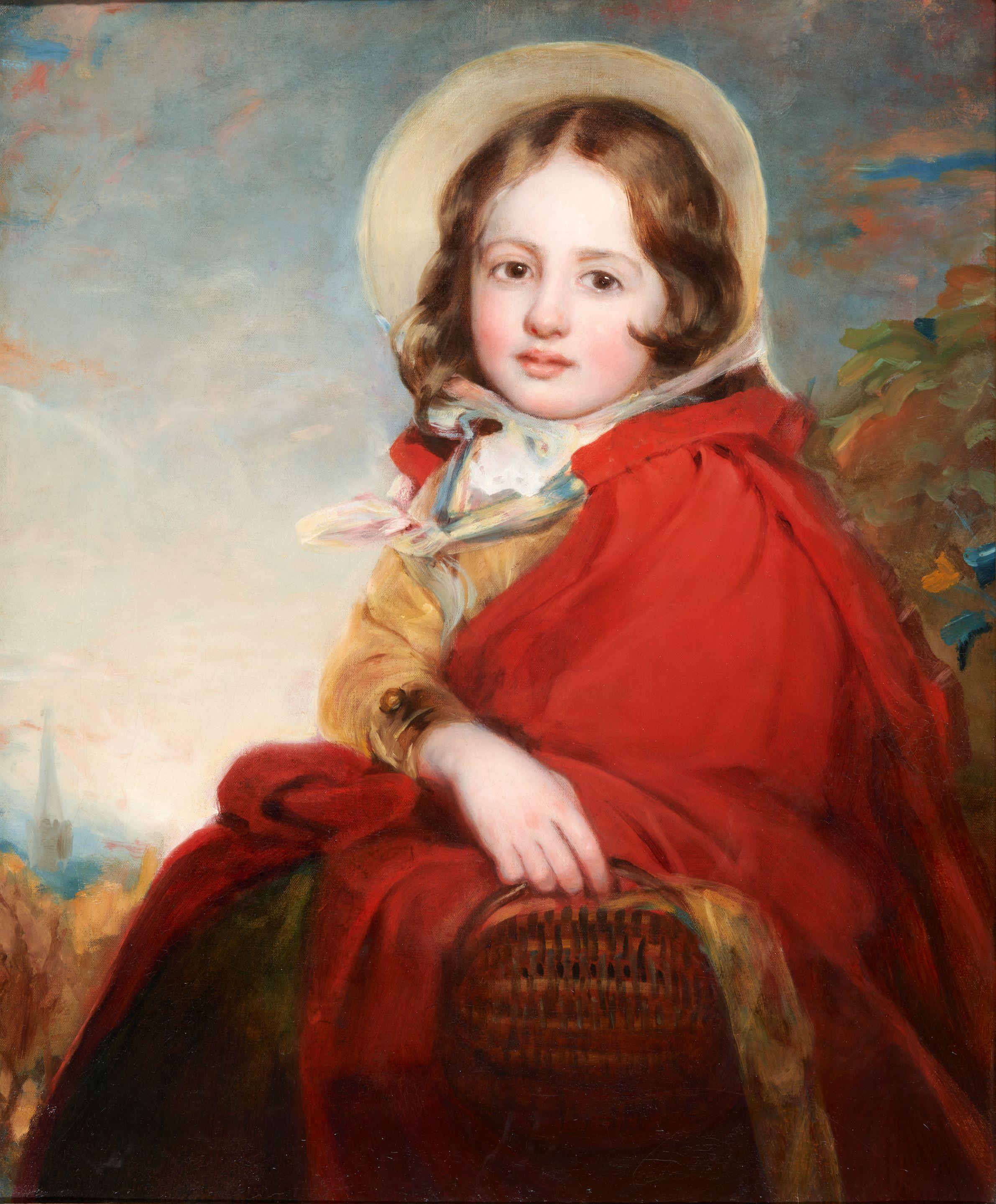 Thomas Duncan ARA RSA - The Errand Girl framed 93.3 x 80.5 x 5.5 cm (36 3/4 x 31 11/16 x 2 3/16 in).