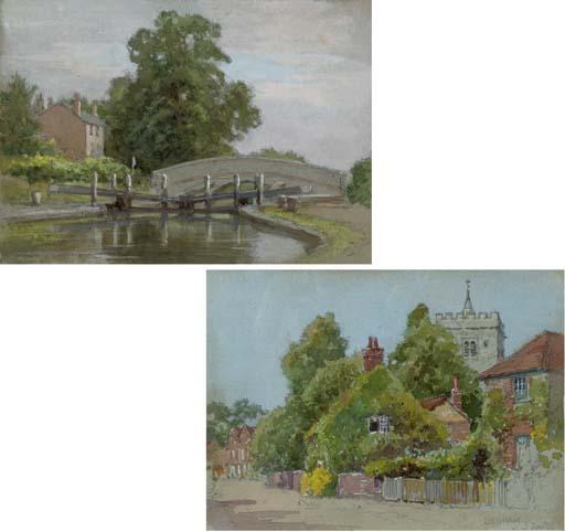 Thomas E. Francis - Nine albums of drawings and watercolours of English landscapes, figurative studies and studies of farm implements (two illustrated), the majority inscribed and variously dated from 1921 to 1938