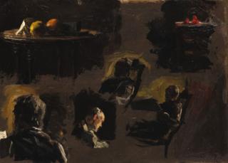 Thomas Eakins - Group of Sketches: Eakins\' Father, Table with Oranges