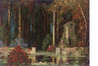 Thomas Edwin Mostyn, R.O.I., R.W.A., R.C.A. - The Garden Lake