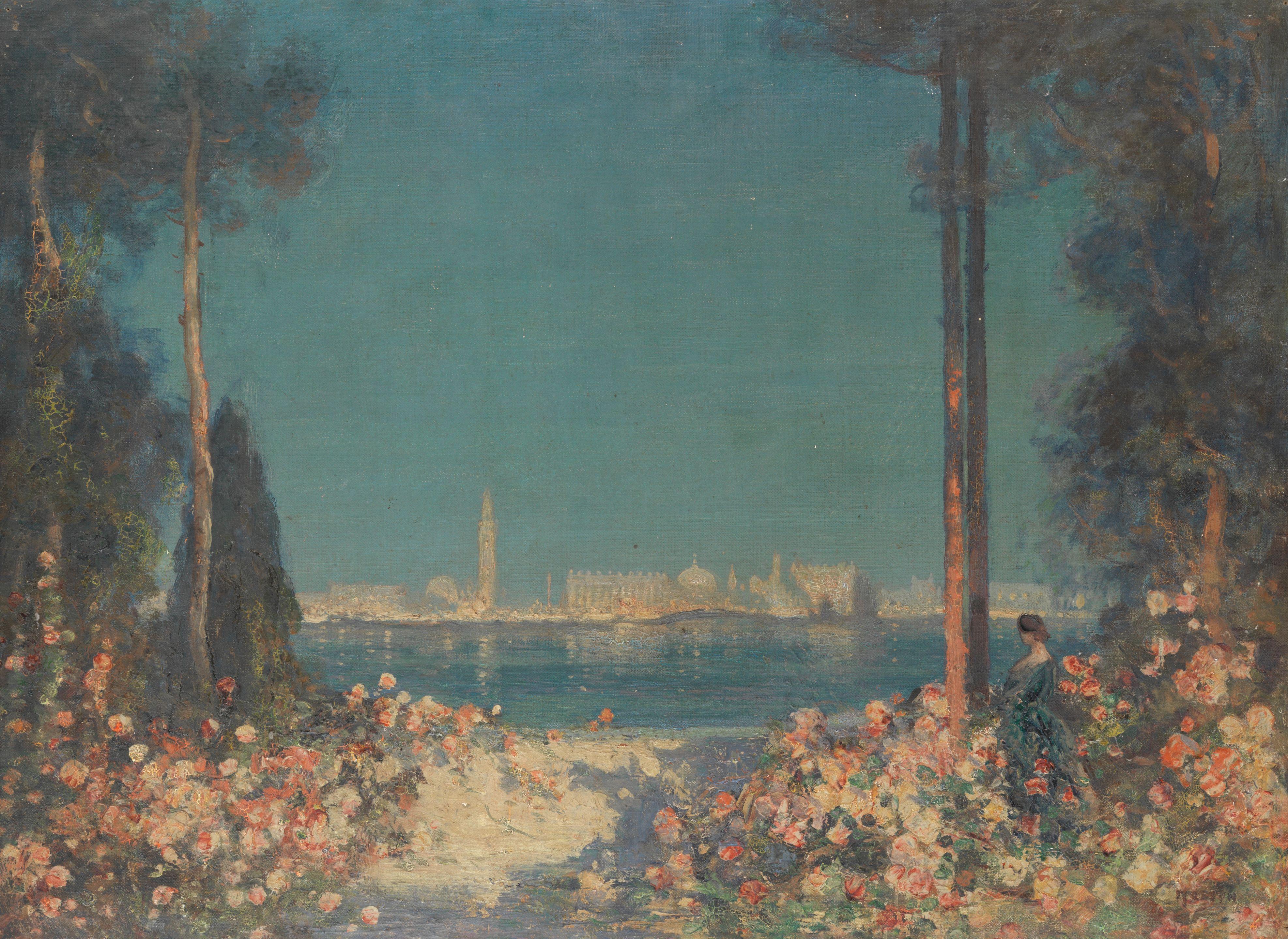 Thomas Edwin Mostyn, ROI, RWA, RCA - View of Venice from a distance