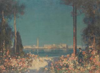 Thomas Edwin Mostyn, ROI, RWA, RCA - View of Venice from a distance