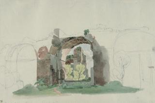 Thomas Ender - Ansicht der Caracalla-Thermen in Rom.