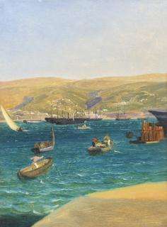 Thomas Ender - Austrian hafen Von Triest (The Harbour, Trieste)