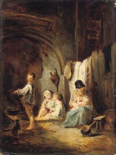 Thomas Faed, R.A., H.R.S.A. - A study for Little Cold Tootsies