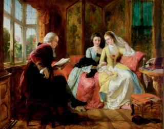 Thomas Falcon Marshall - Oliver Goldsmith reading a novel to Miss Horneck \