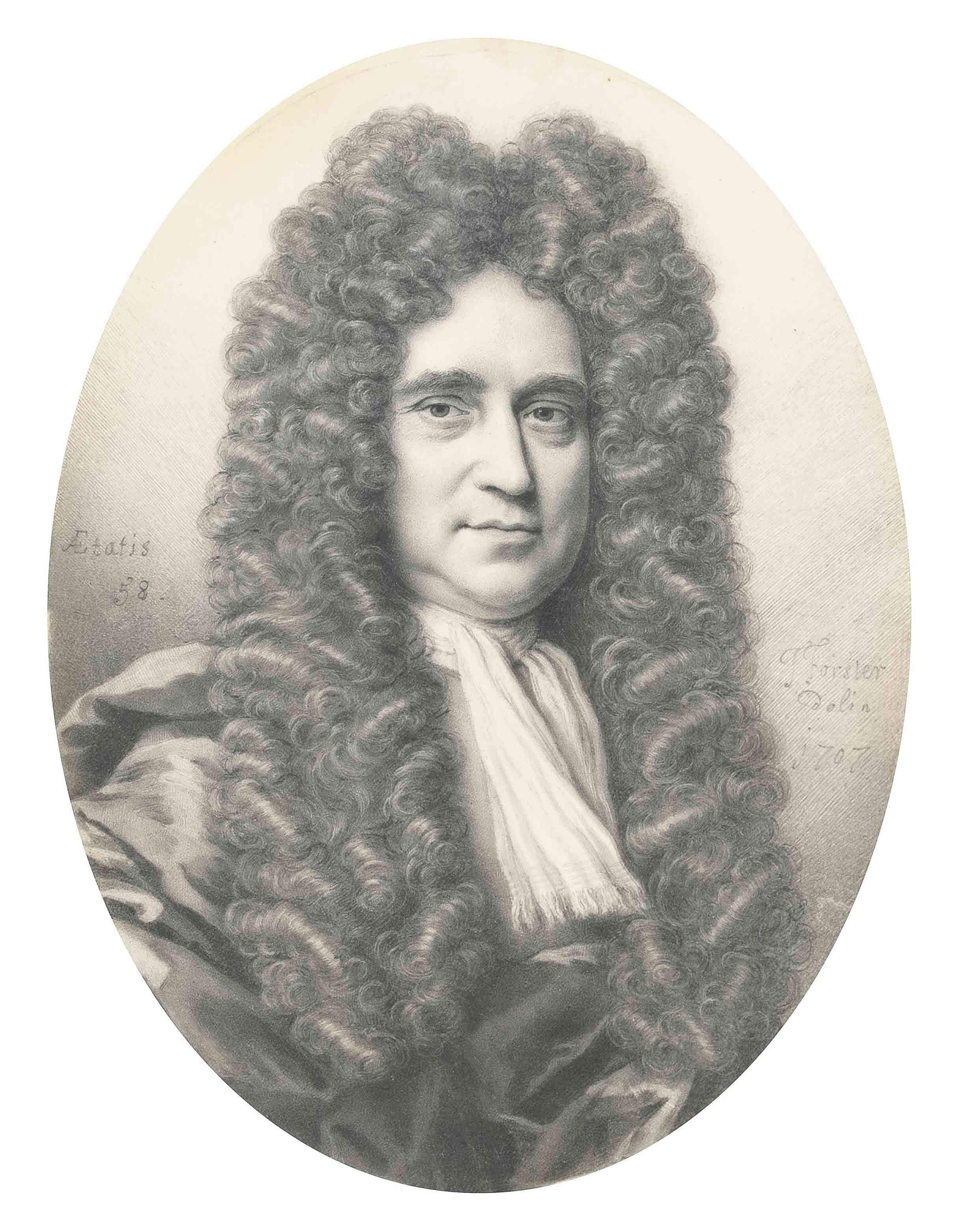 Thomas Forster - Portrait of John Blackstone (1649-1716) aged 58, bust-length, in a long-flowing wig
