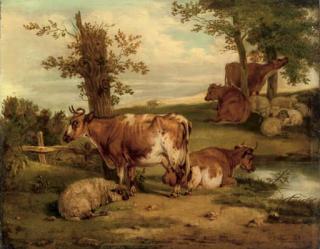Thomas Francis Wainewright - Cattle and sheep resting
