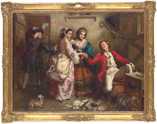 Thomas Frank Heaphy - Probably Oliver Goldsmith discovering his mistake. \'Oliver Goldsmith, having mistaken a gentleman\'s house for an inn, discovers his error on offering gratuities to the family who had waited on him, next morning\'