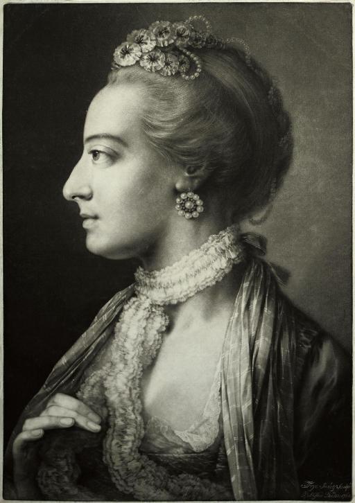 Thomas Frye - A Fashionable Lady, in profile to the left, from Life-sized Heads, second series