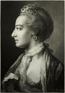 Thomas Frye - A Fashionable Lady, in profile to the left, from Life-sized Heads, second series
