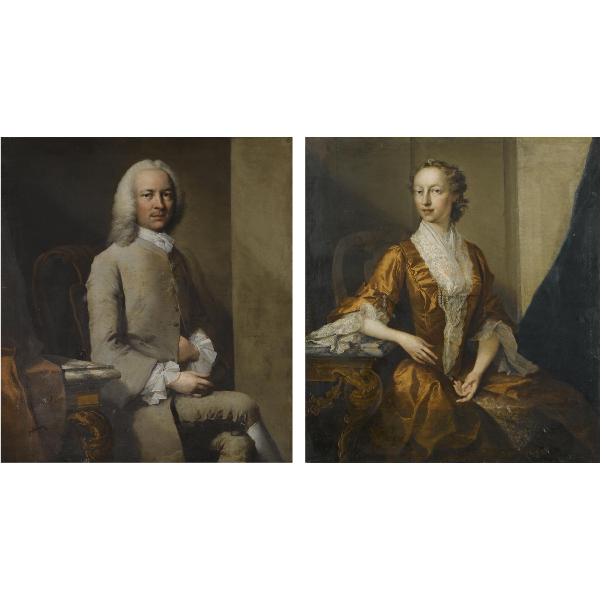 Thomas Frye - Portrait Of A Gentleman; And Portrait Of A Lady