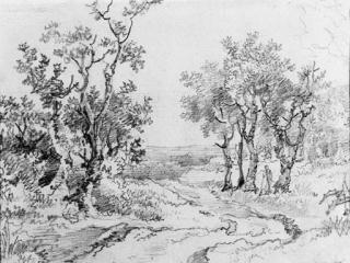 Thomas Gainsborough, R.A. - A country track in a wooded landscape