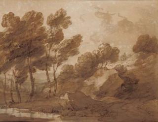 Thomas Gainsborough, R.A. - A Landscape With Trees By A Pool