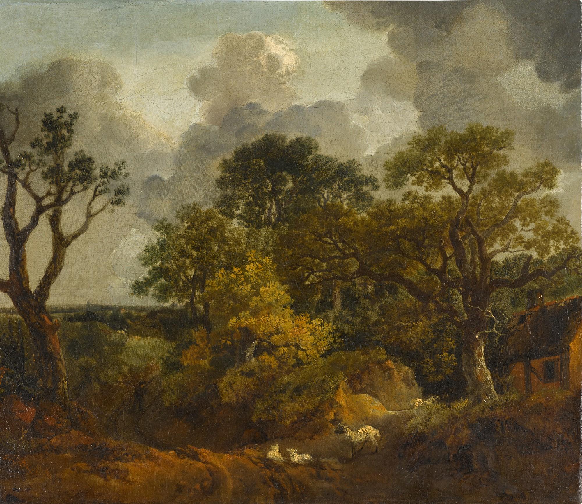 Thomas Gainsborough, R.A. - A wooded landscape in Suffolk