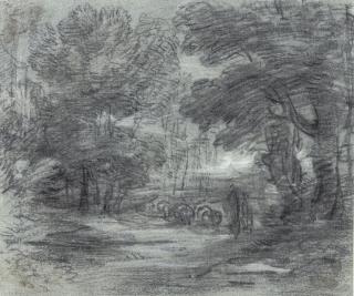 Thomas Gainsborough, R.A. - A wooded landscape with a herdsman and his flock