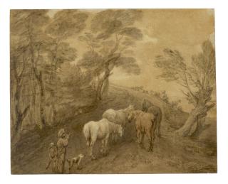 Thomas Gainsborough, R.A. - A wooded landscape with drovers and horses