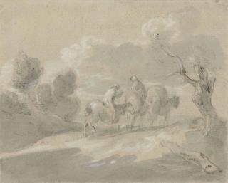 Thomas Gainsborough, R.A. - Figures And Pack Horses On A Wooded Track
