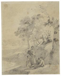 Thomas Gainsborough, R.A. - Landscape with a peasant family resting