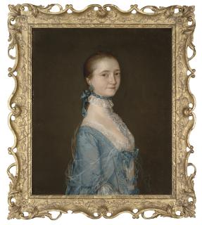 Thomas Gainsborough, R.A. - Portait of Elizabeth, wife of Richard Colvile (1737-1784), half-length, in a blue dress