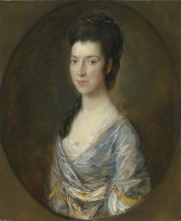Thomas Gainsborough, R.A. - Portrait of a lady, half-length, in a painted oval