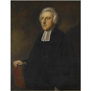 Thomas Gainsborough, R.A. - Portrait Of A Suffolk Clergyman, Half Length, Wearing Cassock And Bands, His Right Hand Resting On A Copy Of Buck\'S 1632 New Testament