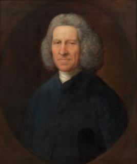 Thomas Gainsborough, R.A. - Portrait of James Freeman (1702-1786), bust-length, in a blue coat, within a painted oval